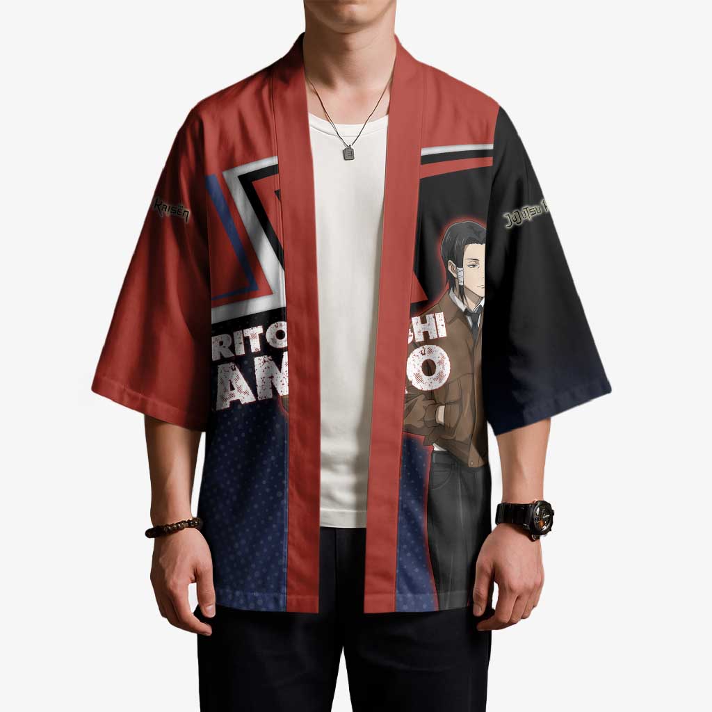 Noritoshi Kamo Kimono Red and Navy Anime Style