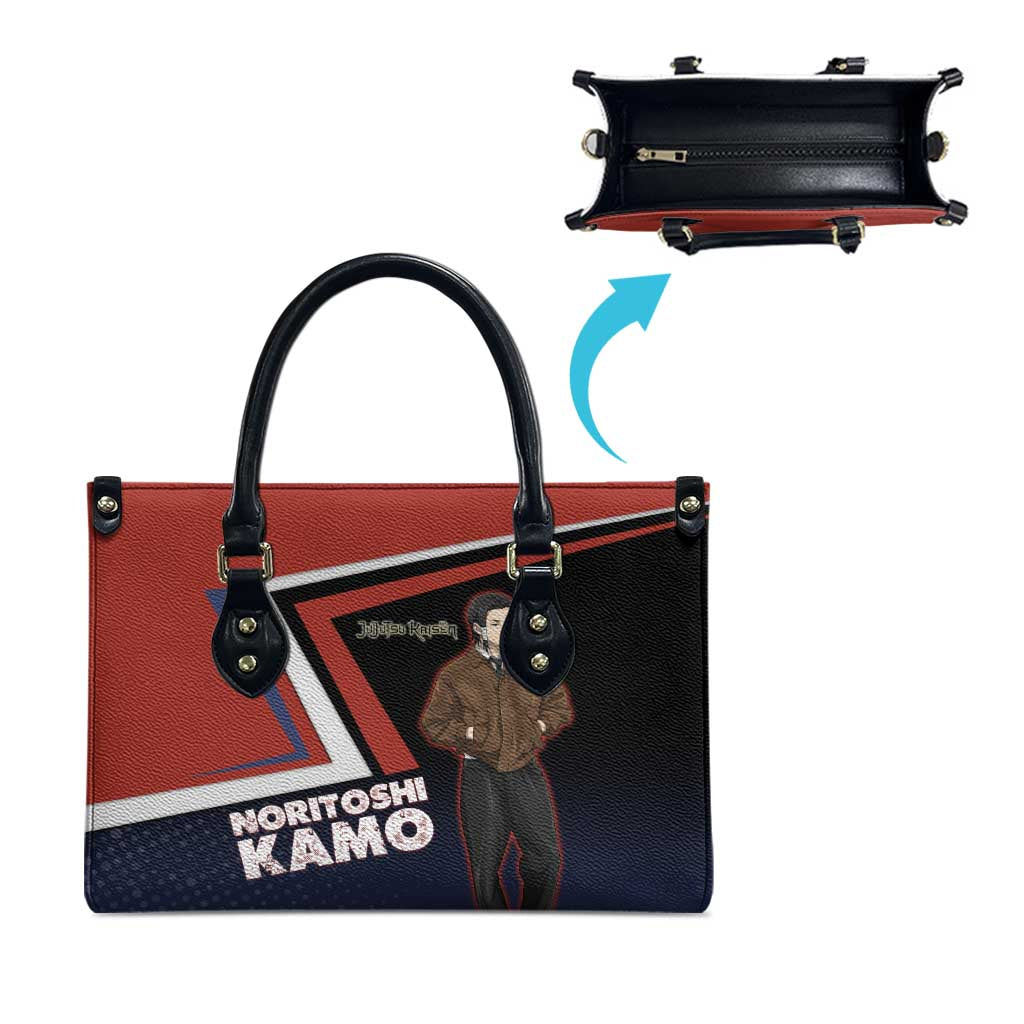 Noritoshi Kamo Leather Bag Red and Navy Anime Style