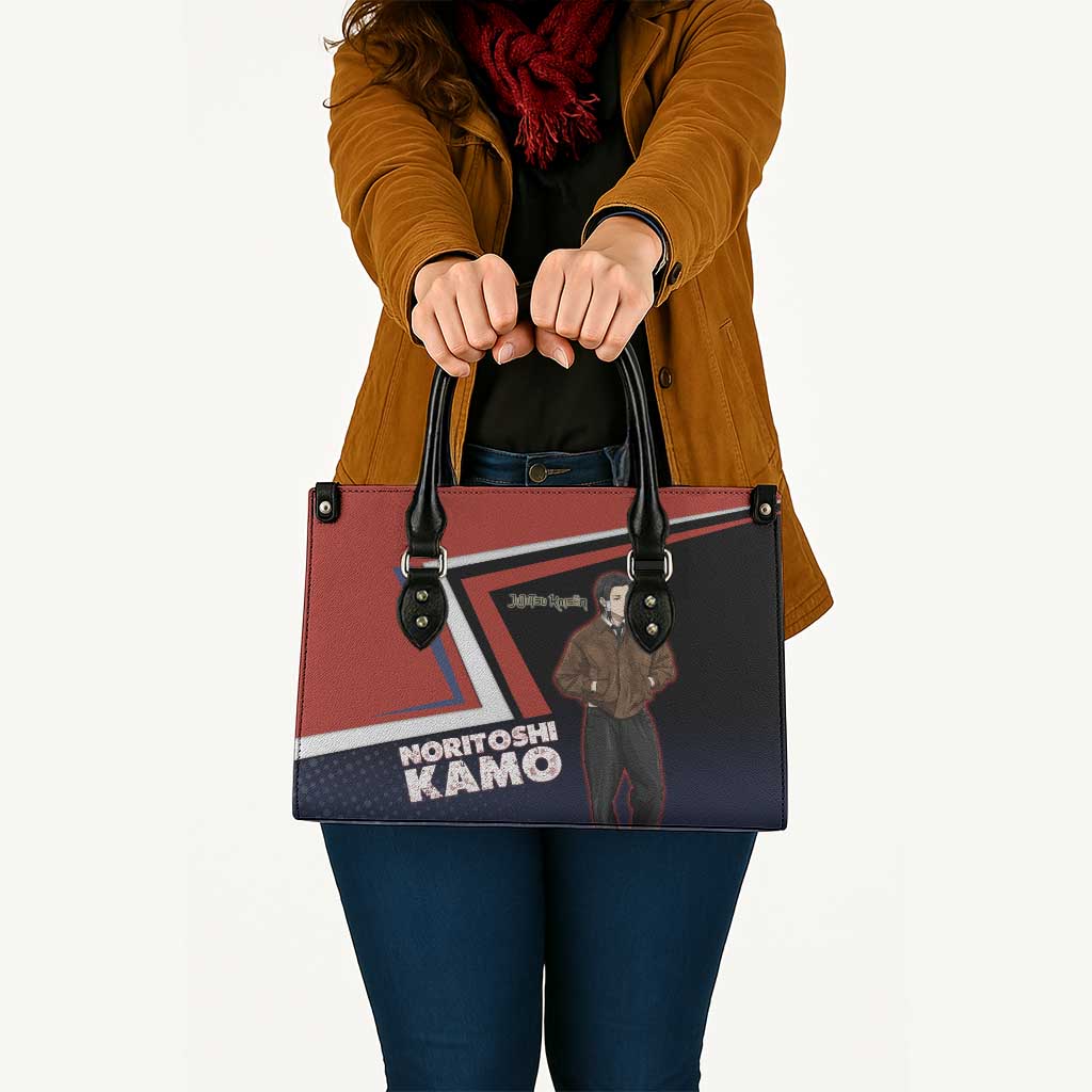Noritoshi Kamo Leather Bag Red and Navy Anime Style