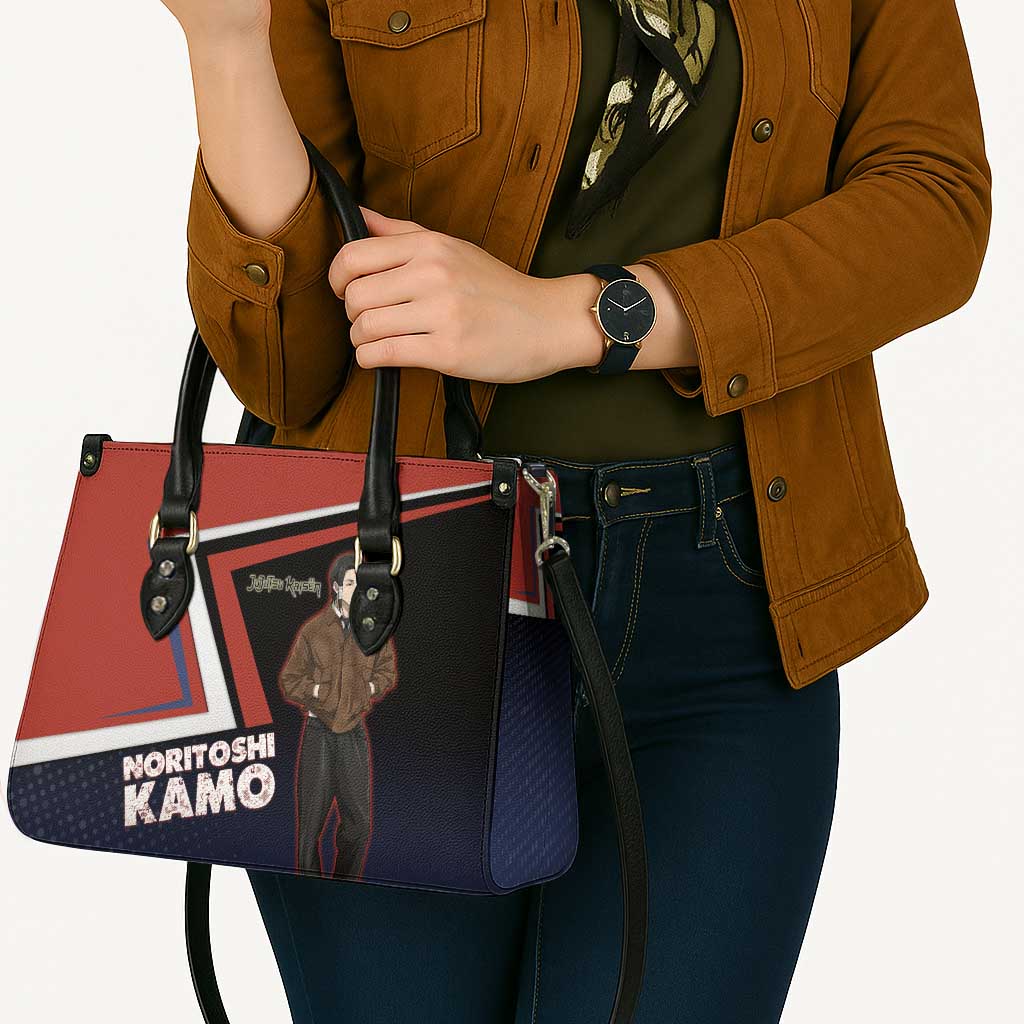 Noritoshi Kamo Leather Bag Red and Navy Anime Style