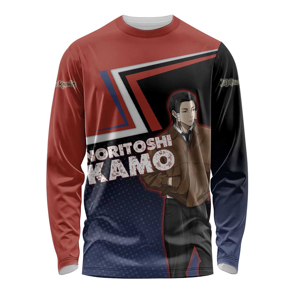 Noritoshi Kamo Long Sleeve Shirt Red and Navy Anime Style