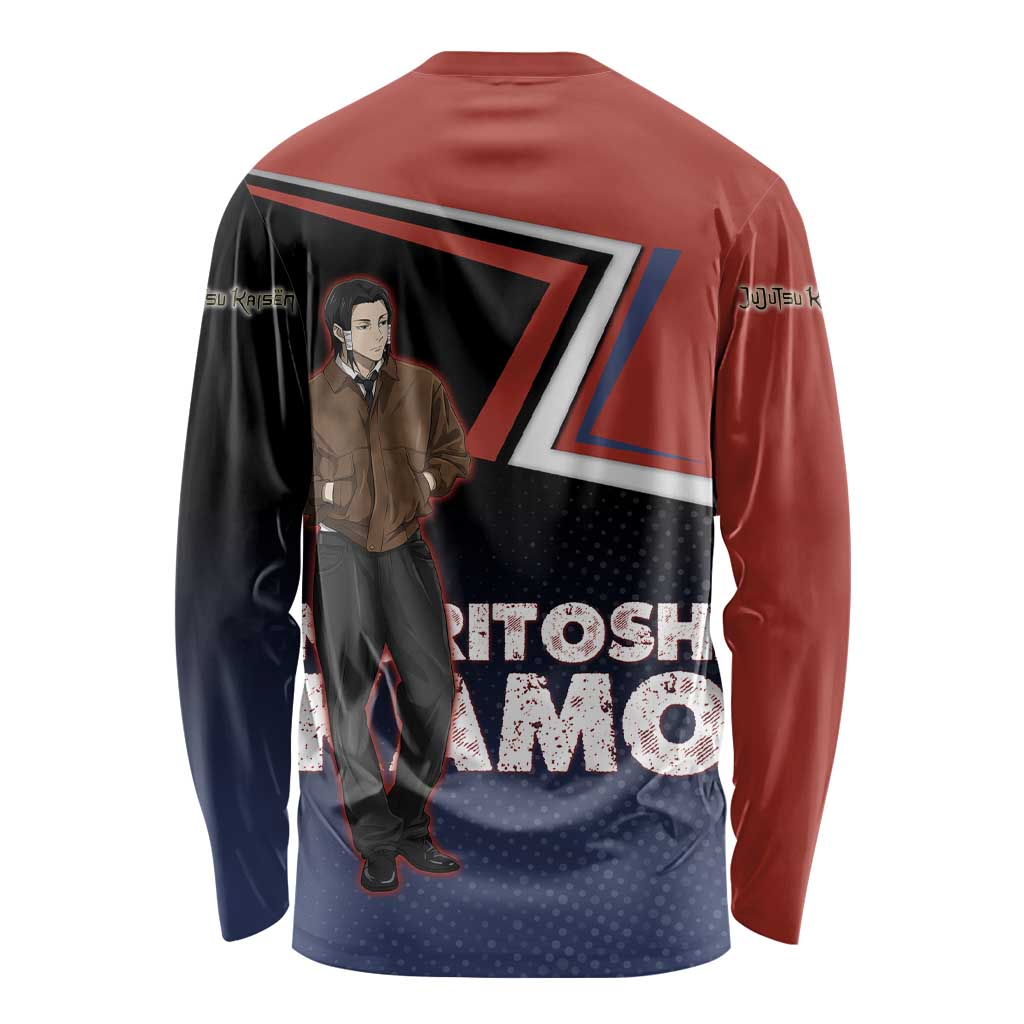 Noritoshi Kamo Long Sleeve Shirt Red and Navy Anime Style