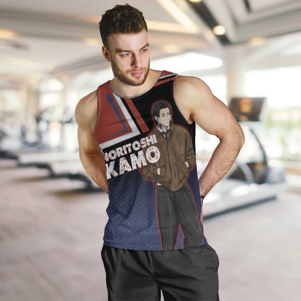 Noritoshi Kamo Men Tank Top Red and Navy Anime Style
