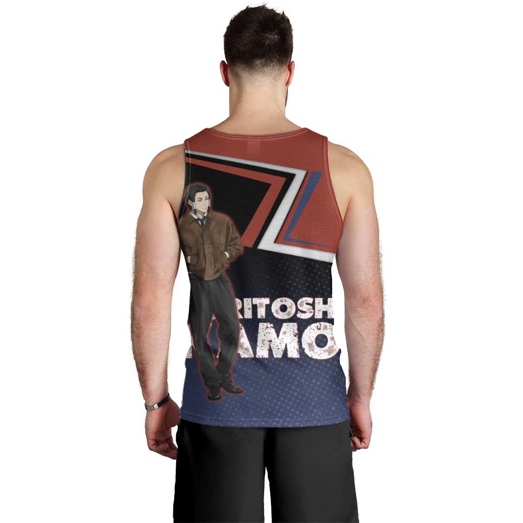 Noritoshi Kamo Men Tank Top Red and Navy Anime Style