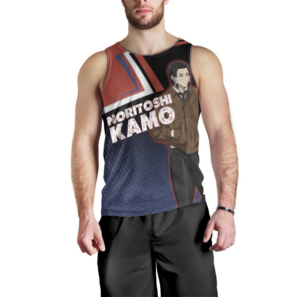 Noritoshi Kamo Men Tank Top Red and Navy Anime Style