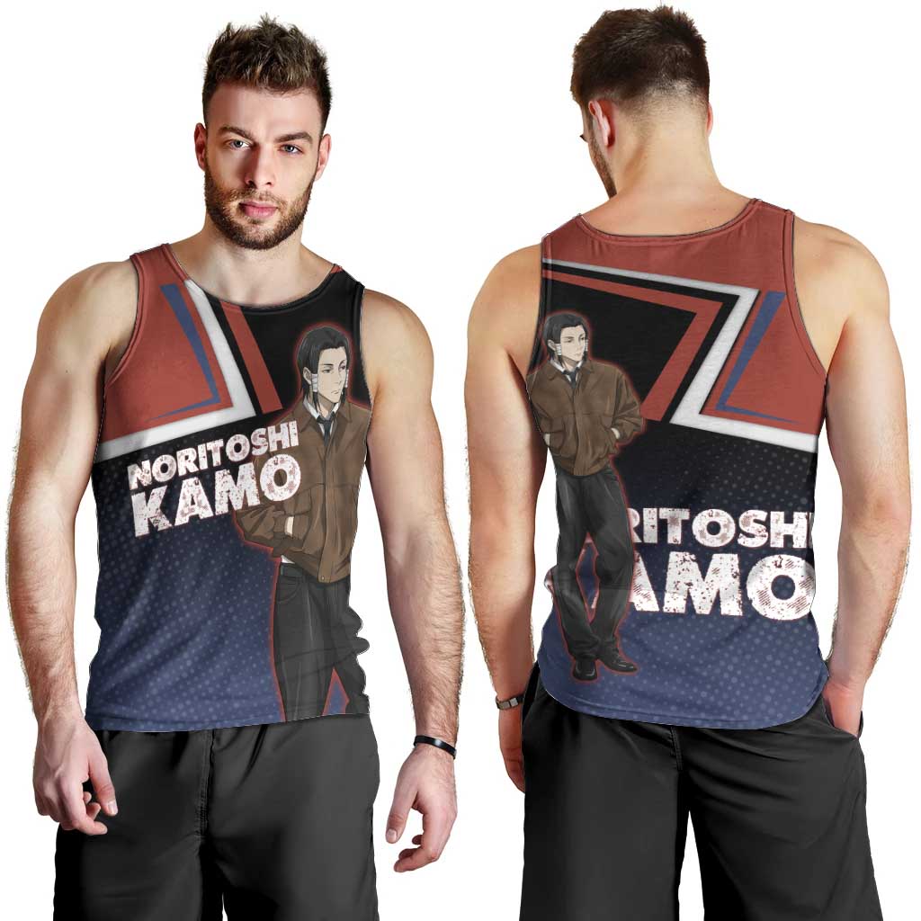 Noritoshi Kamo Men Tank Top Red and Navy Anime Style
