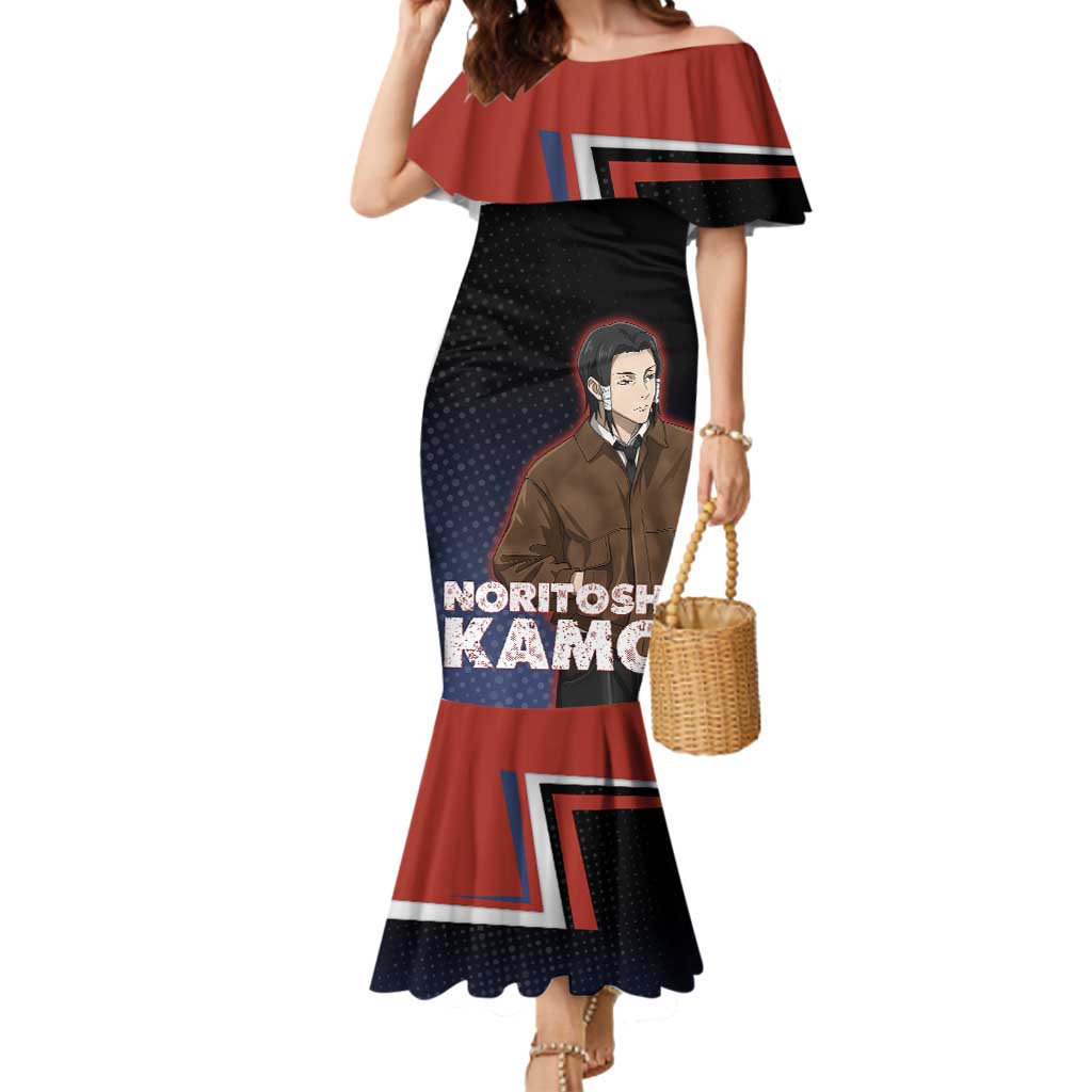 Noritoshi Kamo Mermaid Dress Red and Navy Anime Style