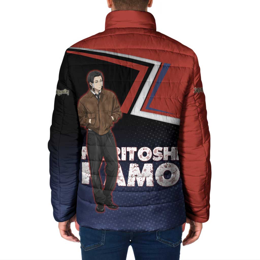 Noritoshi Kamo Padded Jacket Red and Navy Anime Style