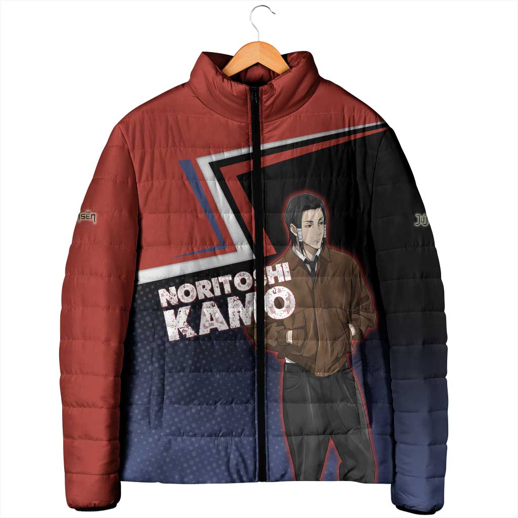 Noritoshi Kamo Padded Jacket Red and Navy Anime Style