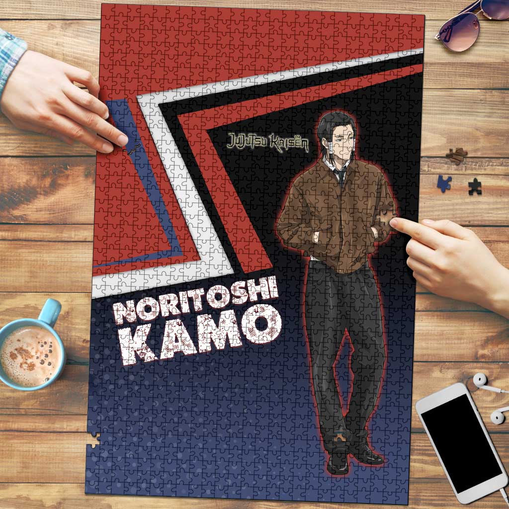 Noritoshi Kamo Puzzle Red and Navy Anime Style