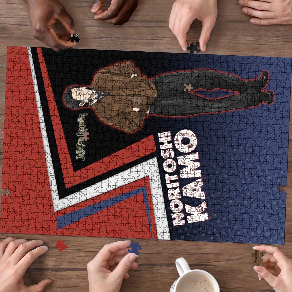 Noritoshi Kamo Puzzle Red and Navy Anime Style