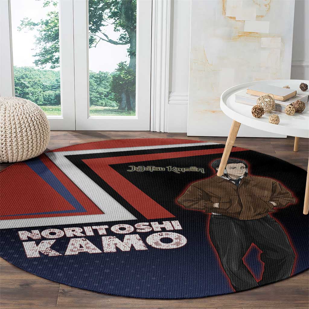 Noritoshi Kamo Round Carpet Red and Navy Anime Style
