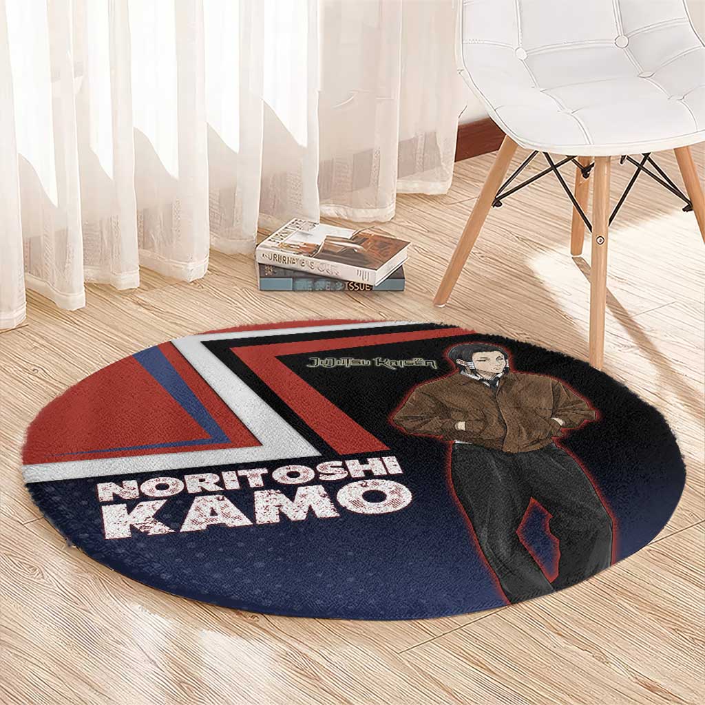 Noritoshi Kamo Round Carpet Red and Navy Anime Style