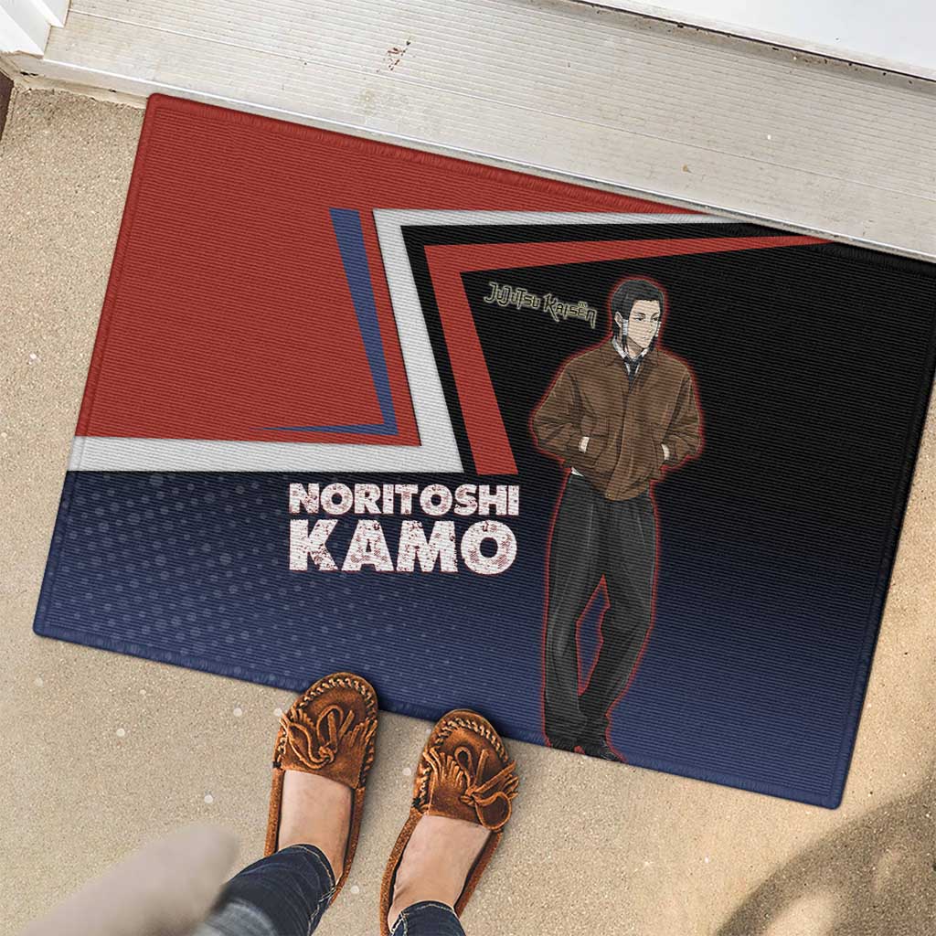Noritoshi Kamo Rubber Doormat Red and Navy Anime Style