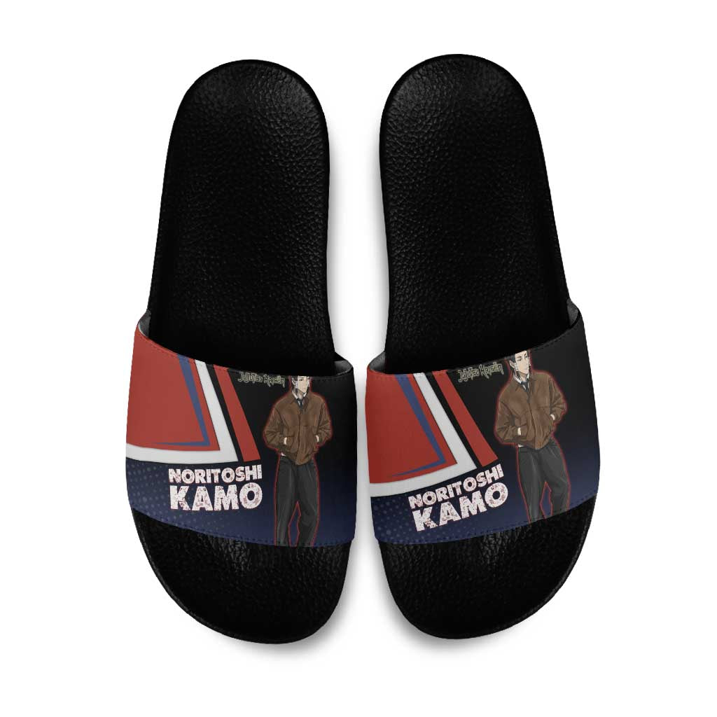 Noritoshi Kamo Slide Sandals Red and Navy Anime Style