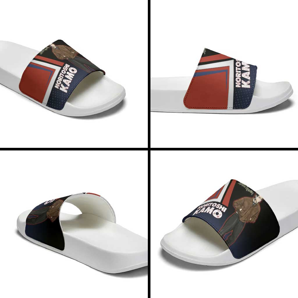 Noritoshi Kamo Slide Sandals Red and Navy Anime Style