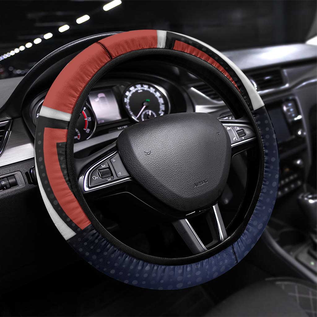 Noritoshi Kamo Steering Wheel Cover Red and Navy Anime Style