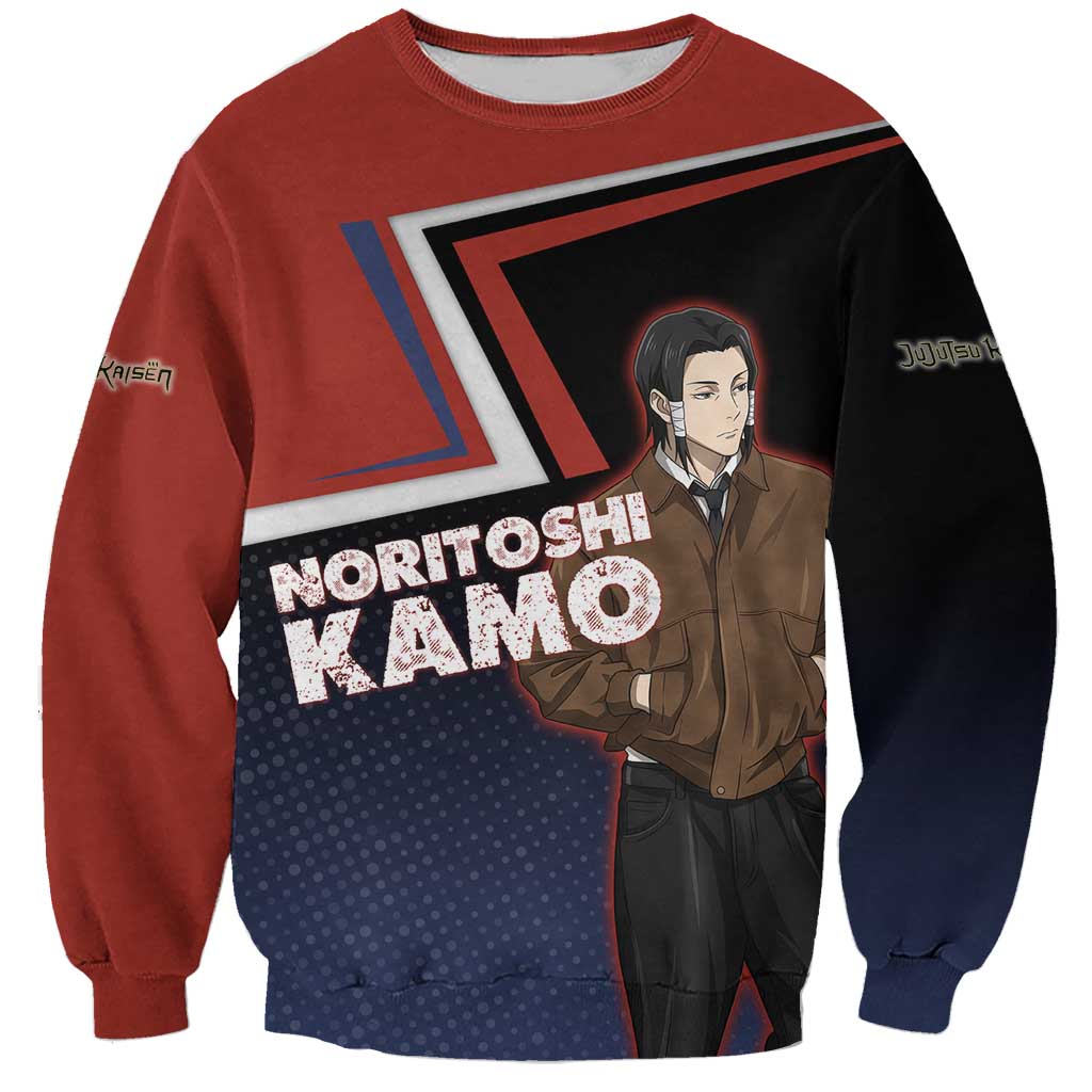 Noritoshi Kamo Sweatshirt Red and Navy Anime Style