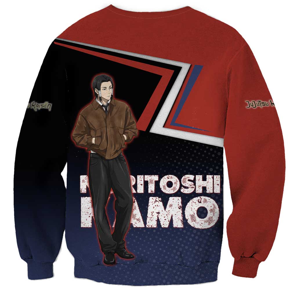 Noritoshi Kamo Sweatshirt Red and Navy Anime Style