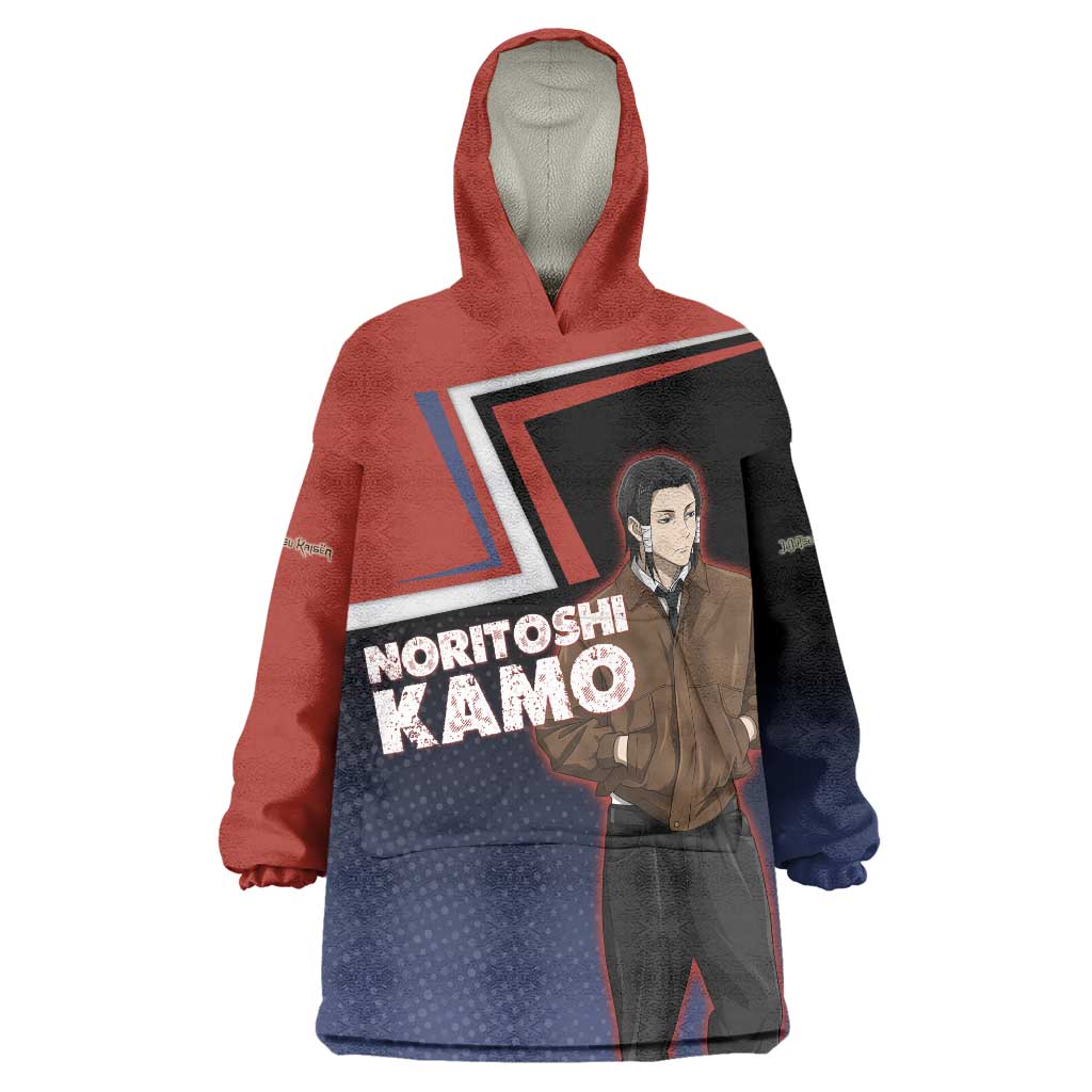 Noritoshi Kamo Wearable Blanket Hoodie Red and Navy Anime Style