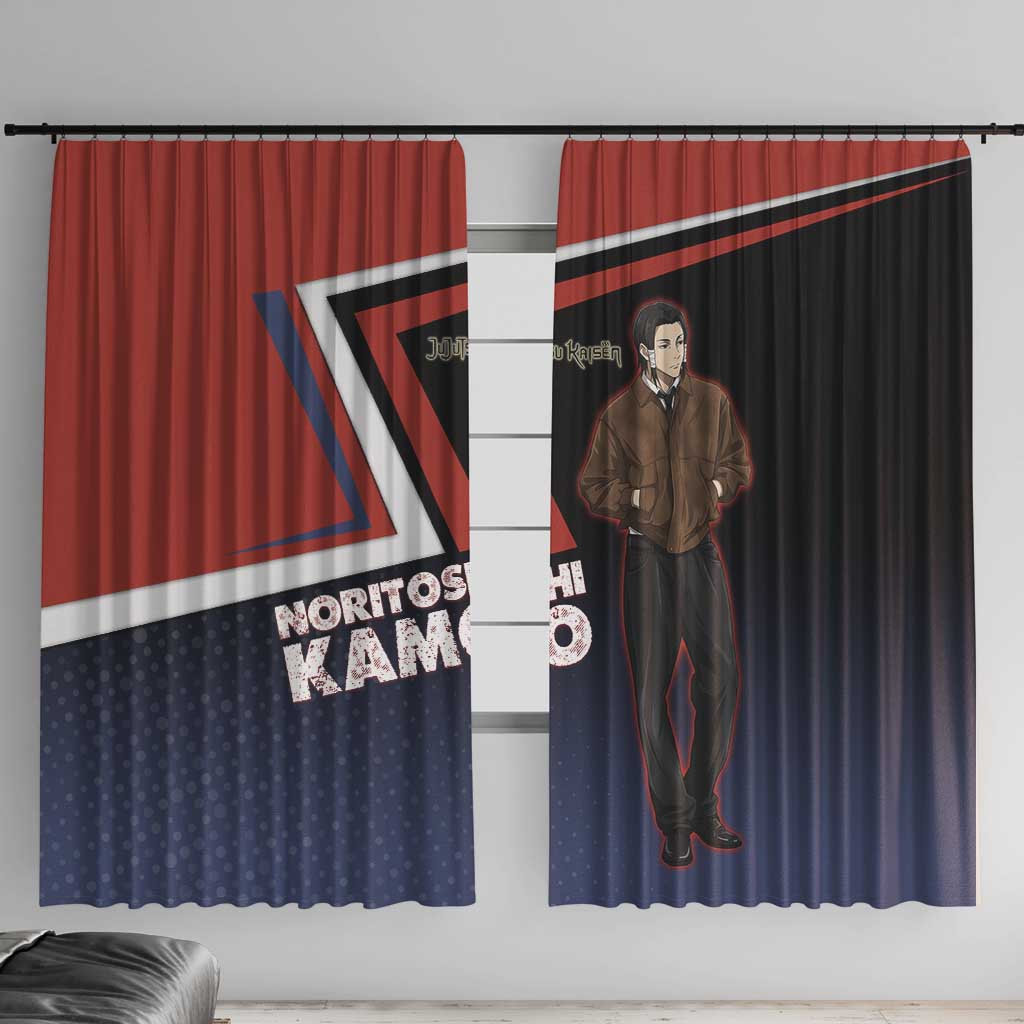 Noritoshi Kamo Window Curtain Red and Navy Anime Style