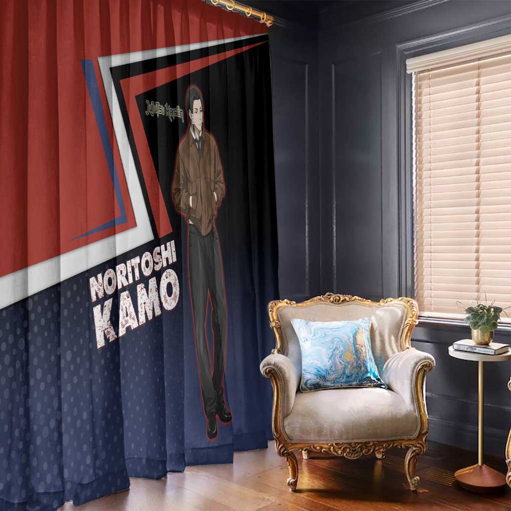 Noritoshi Kamo Window Curtain Red and Navy Anime Style