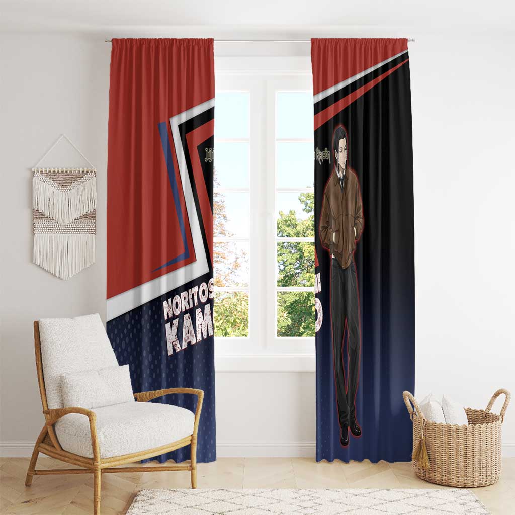 Noritoshi Kamo Window Curtain Red and Navy Anime Style