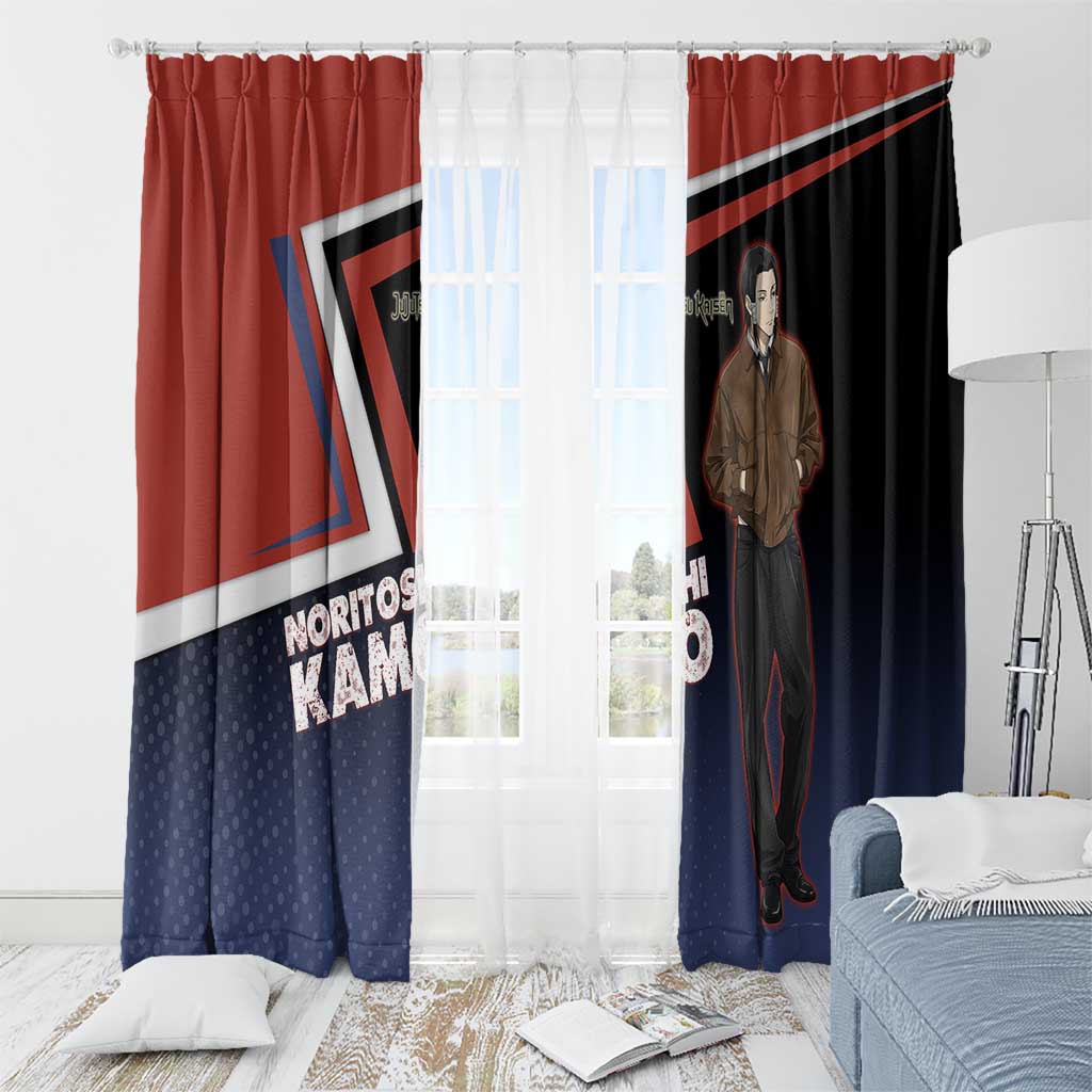 Noritoshi Kamo Window Curtain Red and Navy Anime Style