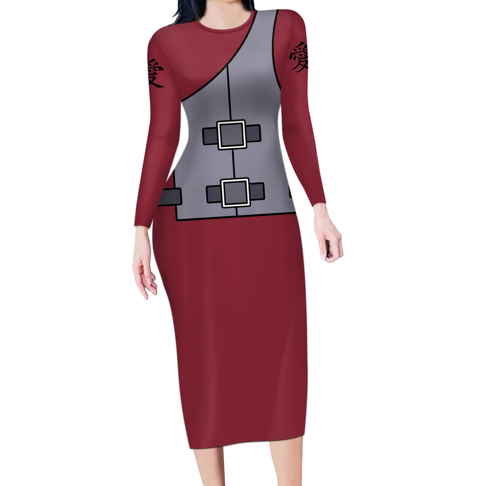 Gaara Uniform Long Sleeve Bodycon Dress