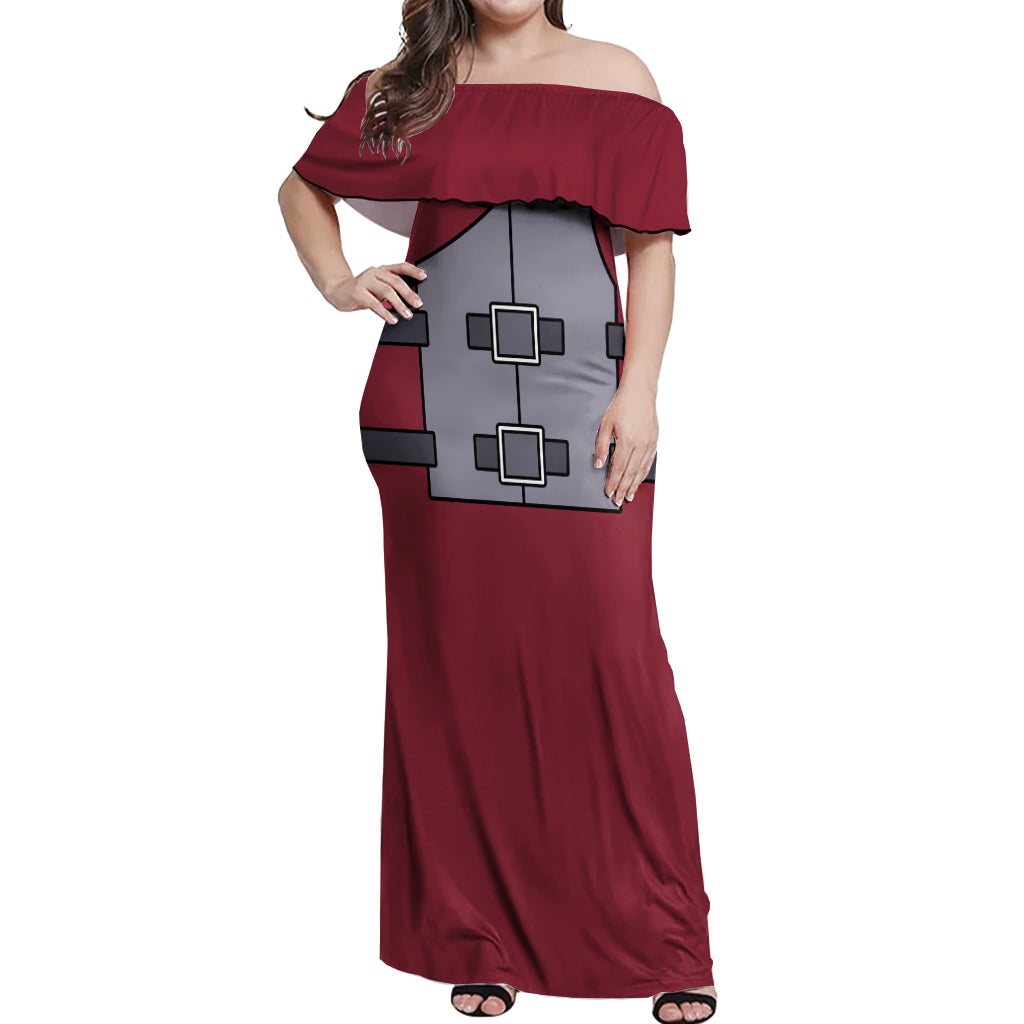 Gaara Uniform Off Shoulder Maxi Dress