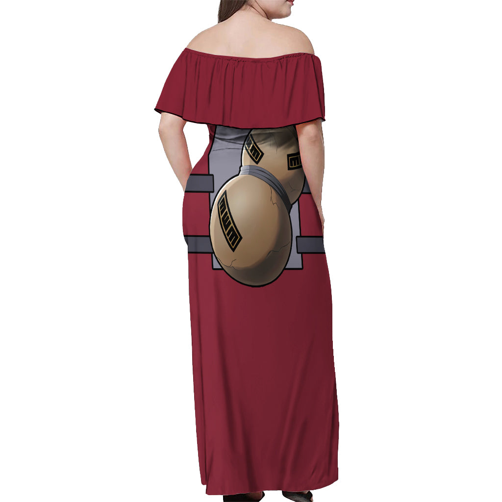 Gaara Uniform Off Shoulder Maxi Dress