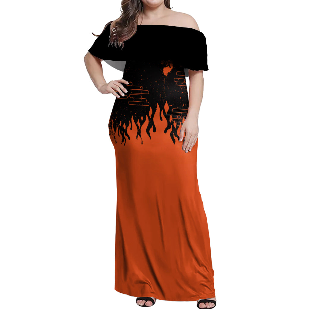Nine Tailed Beasts Kurama - For Fans Off Shoulder Maxi Dress