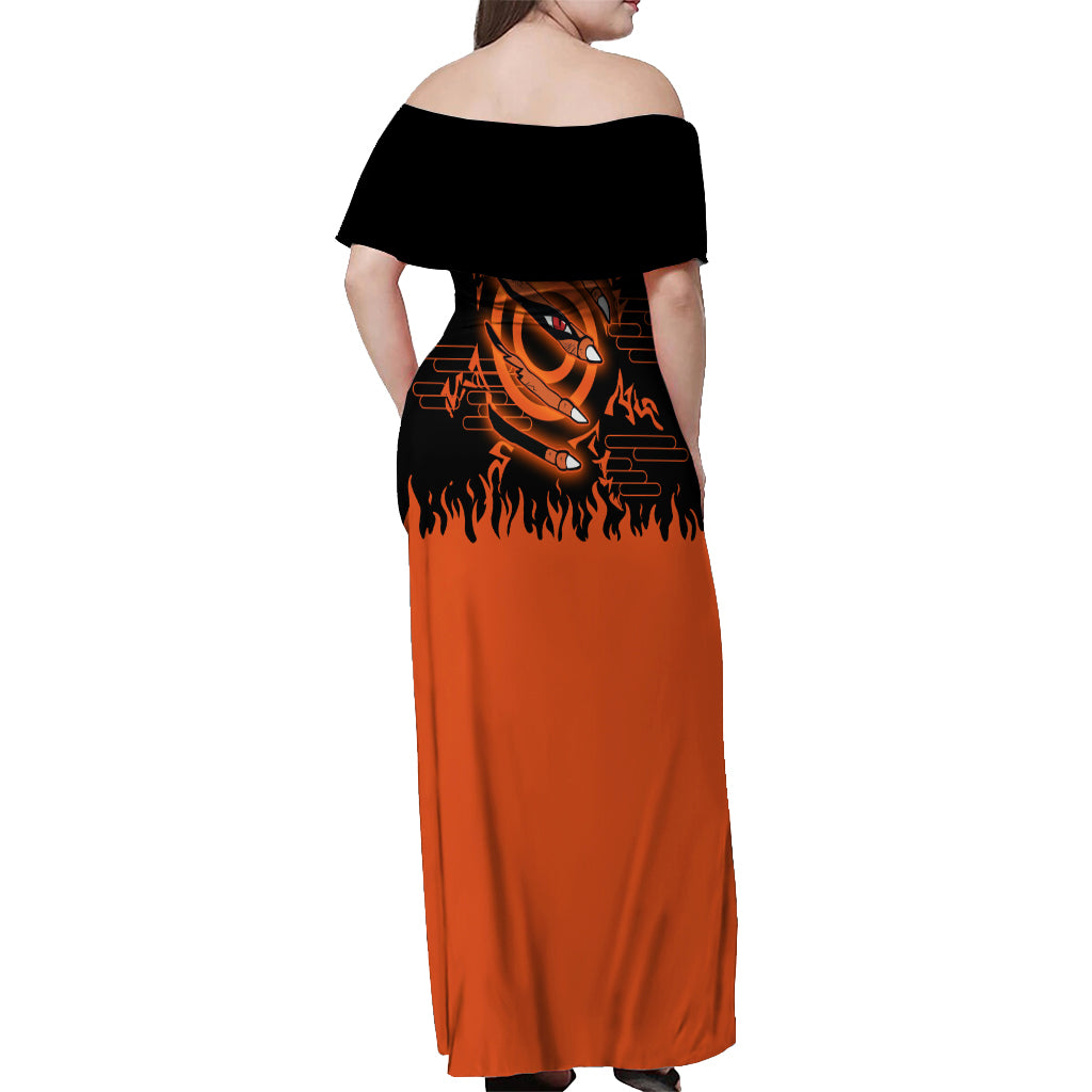 Nine Tailed Beasts Kurama - For Fans Off Shoulder Maxi Dress