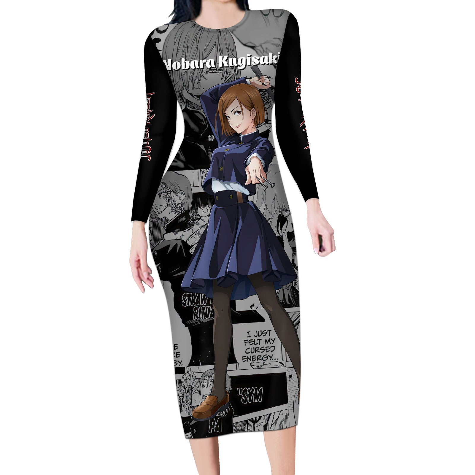 Nobara Kugisaki - Manga Great Style Long Sleeve Bodycon Dress