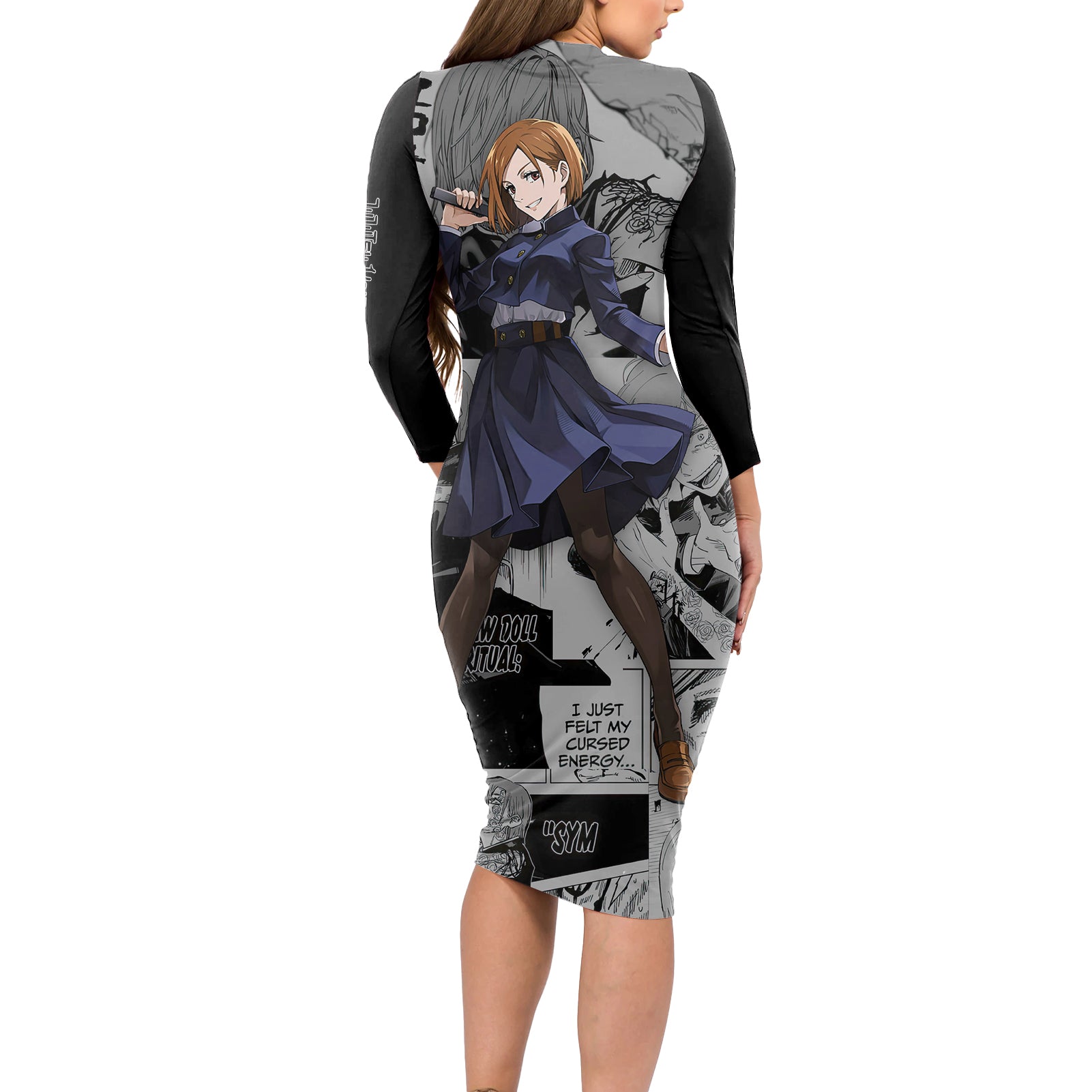 Nobara Kugisaki - Manga Great Style Long Sleeve Bodycon Dress