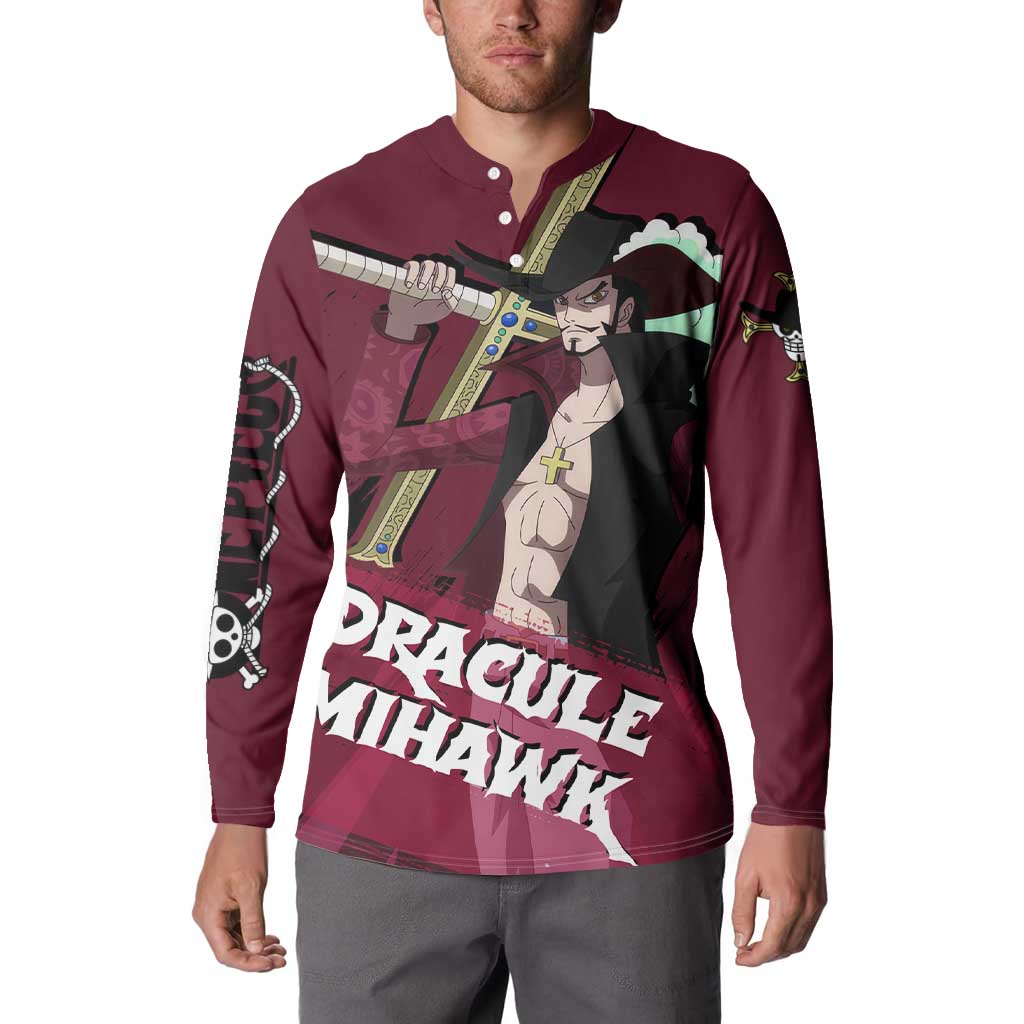 Dracule Mihawk - One Piece Button Sweatshirt Anime Style