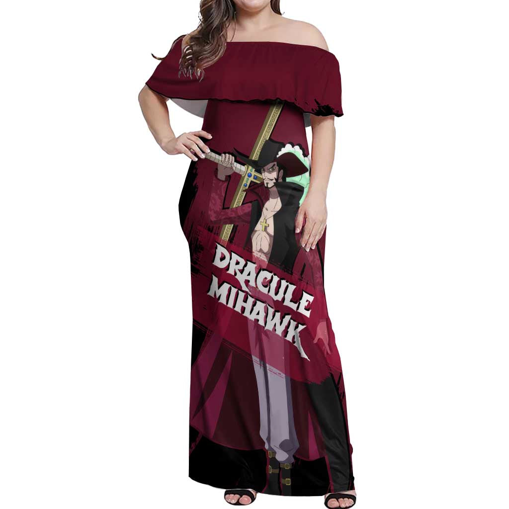 Dracule Mihawk - One Piece Off Shoulder Maxi Dress Anime Style