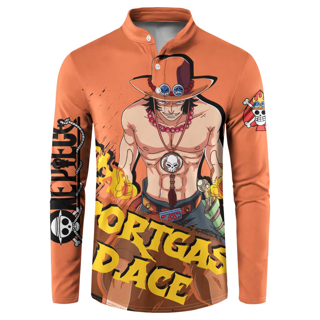 Portgas D.Ace - One Piece Button Sweatshirt Anime Style
