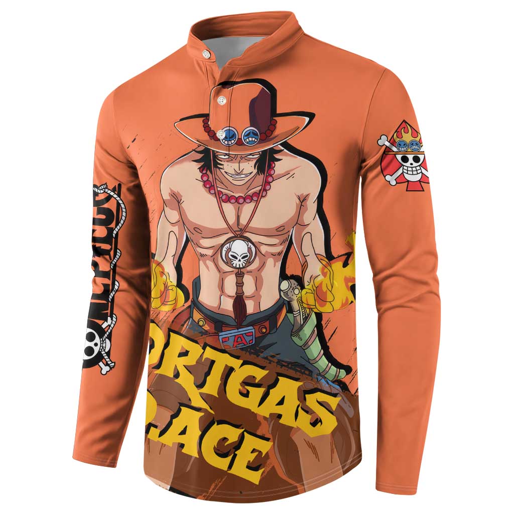 Portgas D.Ace - One Piece Button Sweatshirt Anime Style