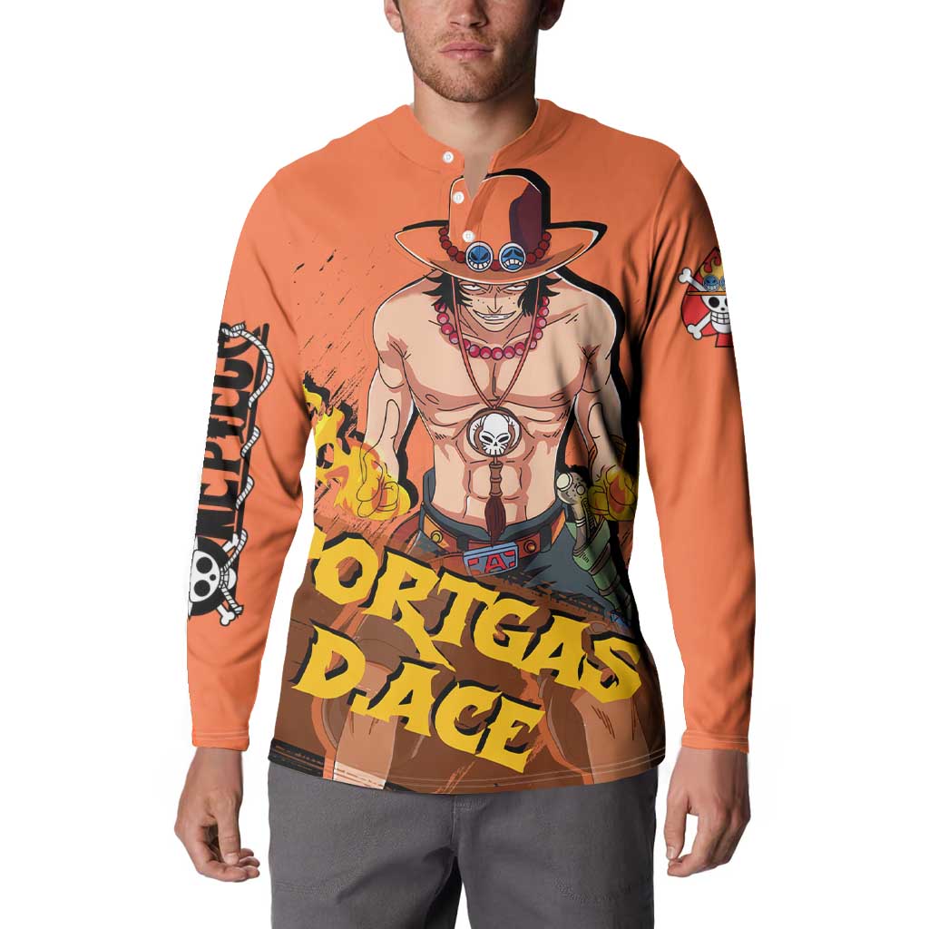 Portgas D.Ace - One Piece Button Sweatshirt Anime Style
