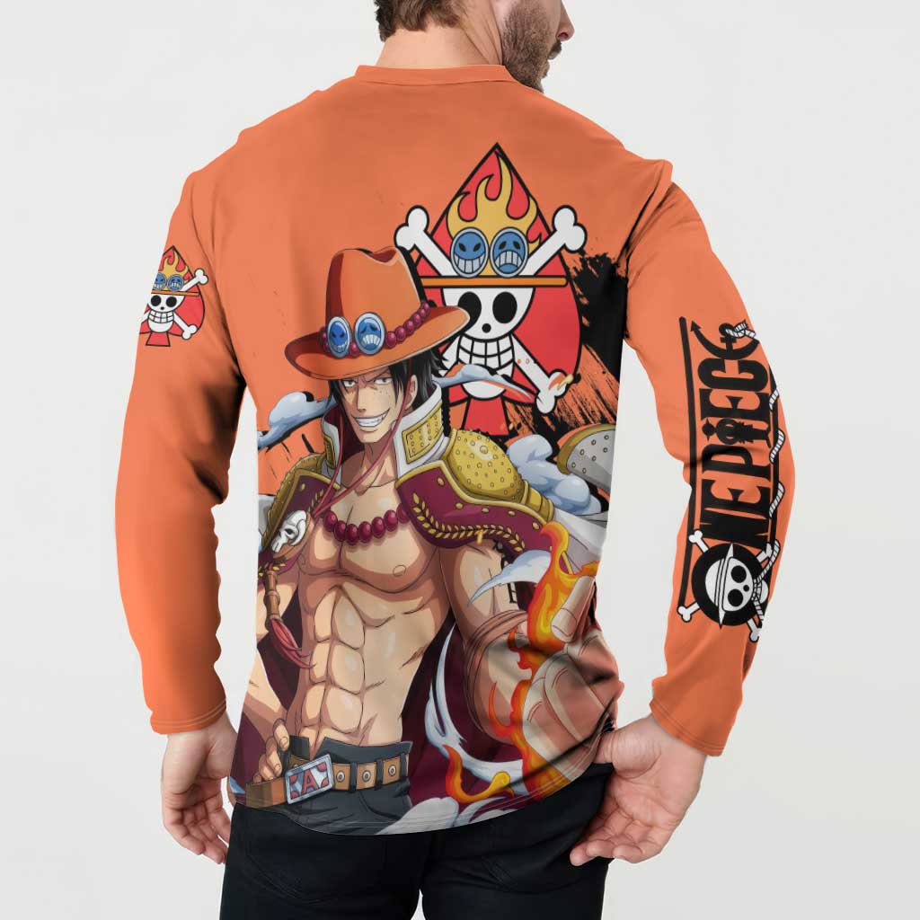 Portgas D.Ace - One Piece Button Sweatshirt Anime Style