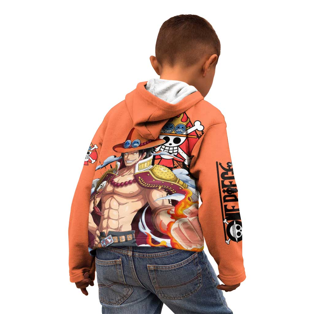 Portgas D.Ace - One Piece Kid Hoodie Anime Style