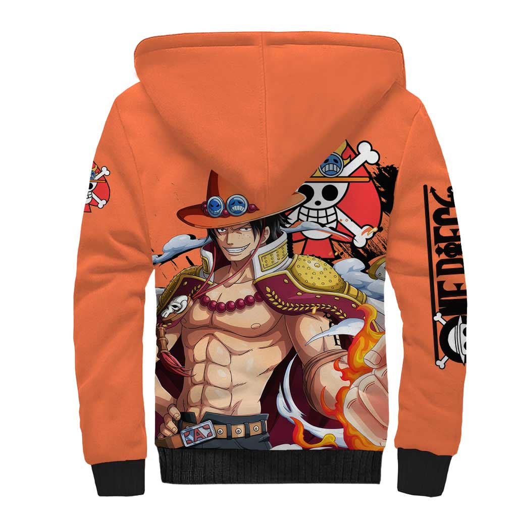 Portgas D.Ace - One Piece Sherpa Hoodie Anime Style