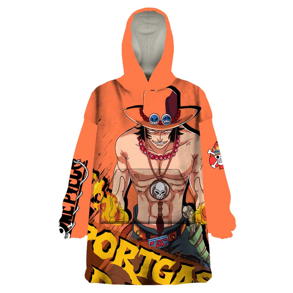 Portgas D.Ace - One Piece Wearable Blanket Hoodie Anime Style