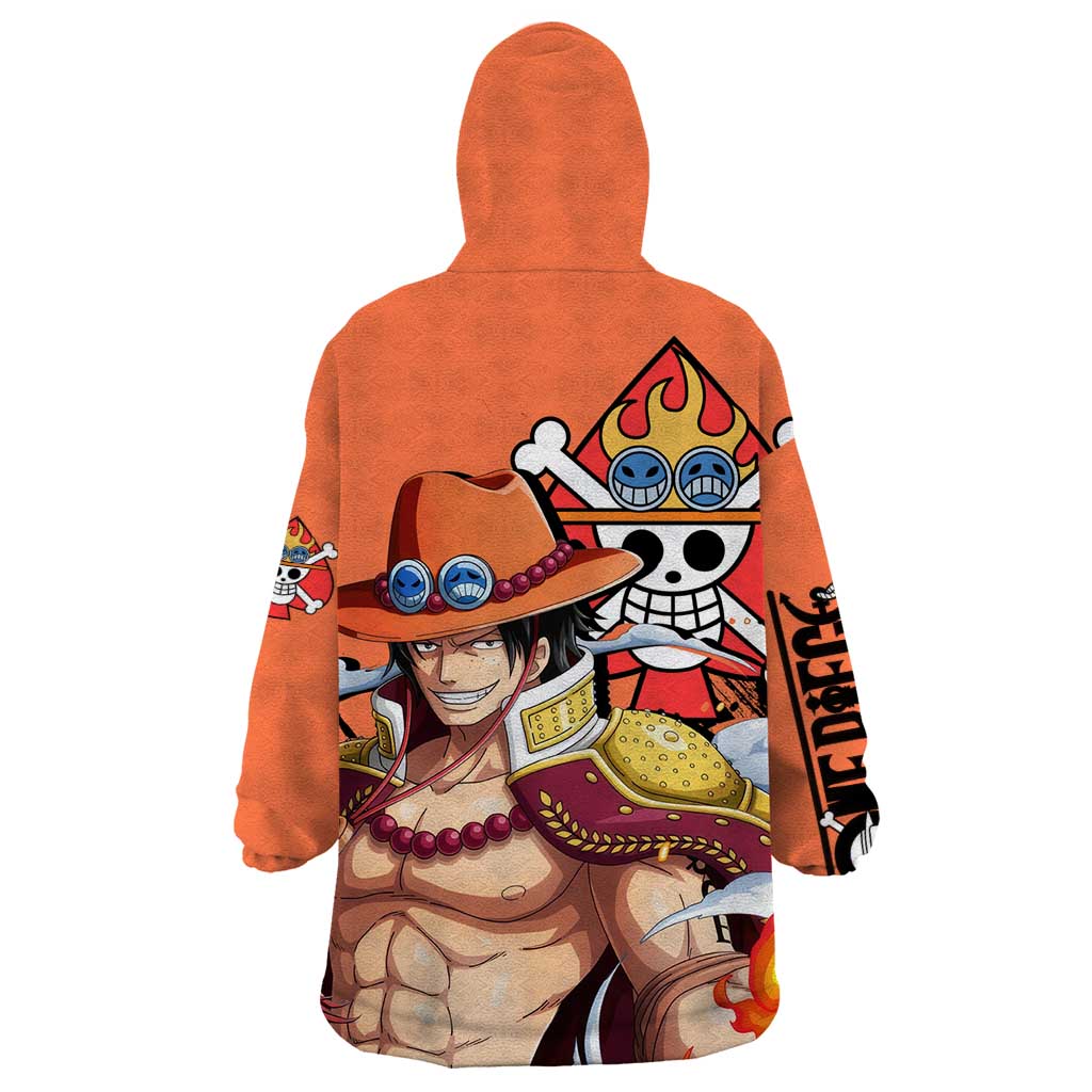 Portgas D.Ace - One Piece Wearable Blanket Hoodie Anime Style