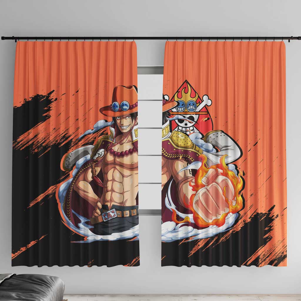 Portgas D.Ace - One Piece Window Curtain Anime Style