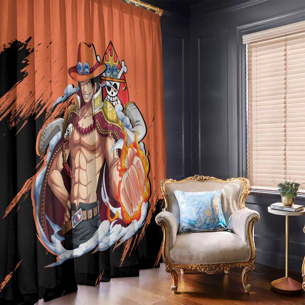 Portgas D.Ace - One Piece Window Curtain Anime Style