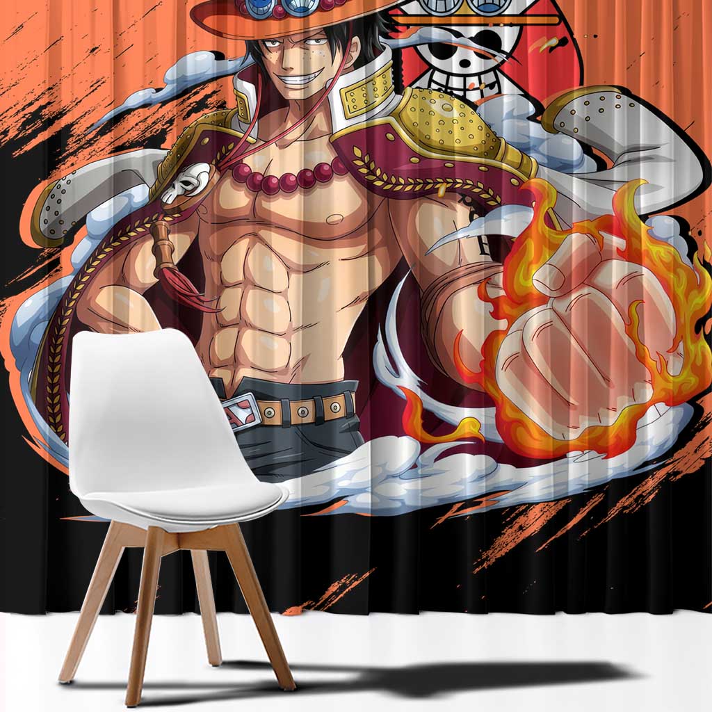 Portgas D.Ace - One Piece Window Curtain Anime Style