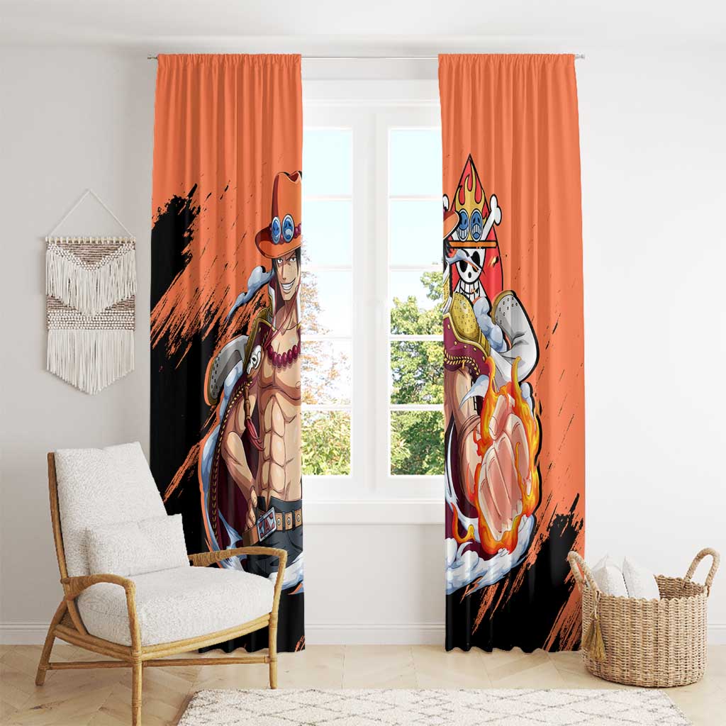 Portgas D.Ace - One Piece Window Curtain Anime Style