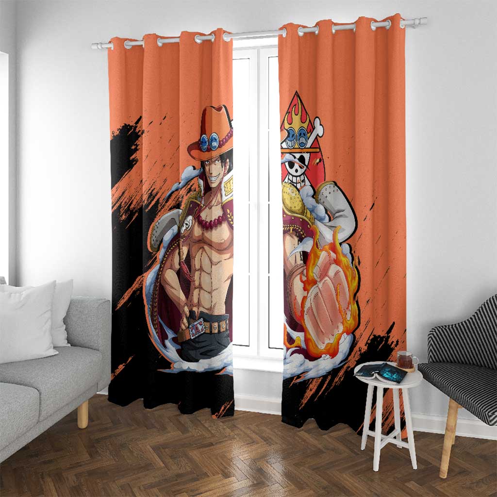 Portgas D.Ace - One Piece Window Curtain Anime Style